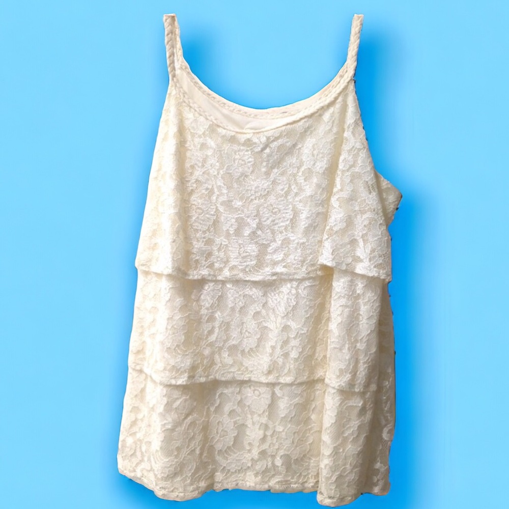 Cato Women’s Lace Top Camisole Winter White Bright Off White Size 18/30